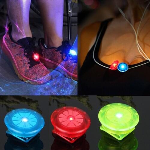 Outdoor Running Light LED Luminous Shoe Clip Light Night Safety Warning Bright Flash Light Sports Bicycle Bike Shoe Round Light