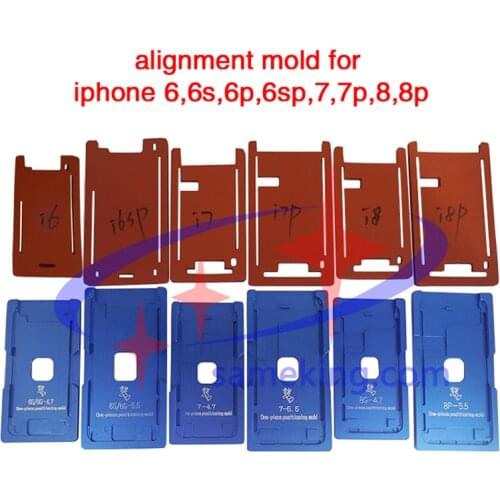 Universal-alignment-mold easy to operation lcd-location-mould with glass frame red lamination rubber for iphone 6G, 6s