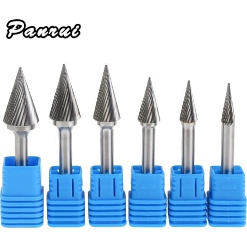 Tungsten Steel Hard Rotary Alloy Metal Grinding Head 1 Boring Cutter M/MX-shaped Conical File Carving Drill Bit Milling Cutter