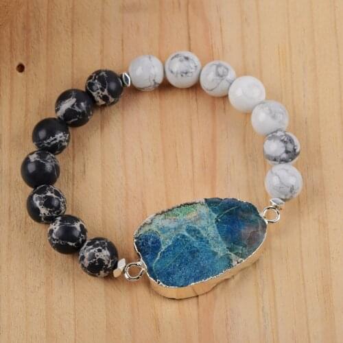 Natural Chrysocolla Women Bracelets Handmade Bohemian Bracelets Mixed Stones Beaded Bangle Girls Gifts Dropshipping wholesale