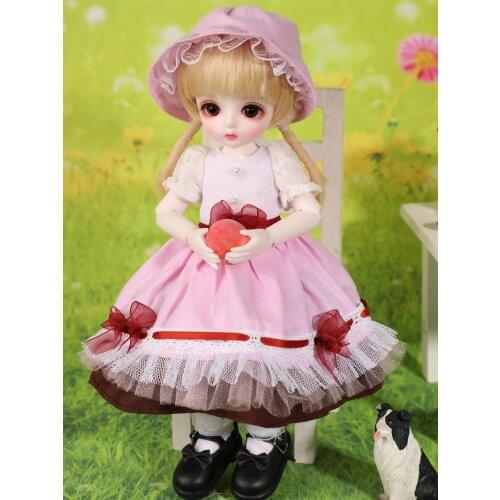 1/3 1/4 1/6 BJD SD Doll Clothes Dress Doll Lovey Cute Pink Dress For BJD Doll Toys