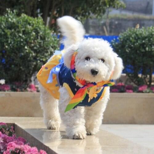 1PC Adjustable Colorful Rainbow Stripe Pet Dog Puppy Cat Saliva Towel Necktie Bib Collar Wedding Party Photography Decoration