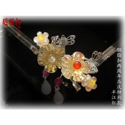 2 designs full Copper colored glaze drop earring classical earrings handmade hanfu jewelry