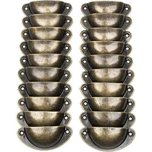 20pcs Antique Shell Handles with 40pcs Screws, Door Knob Drawer Furniture Shell Pull Handle Furniture Accessories