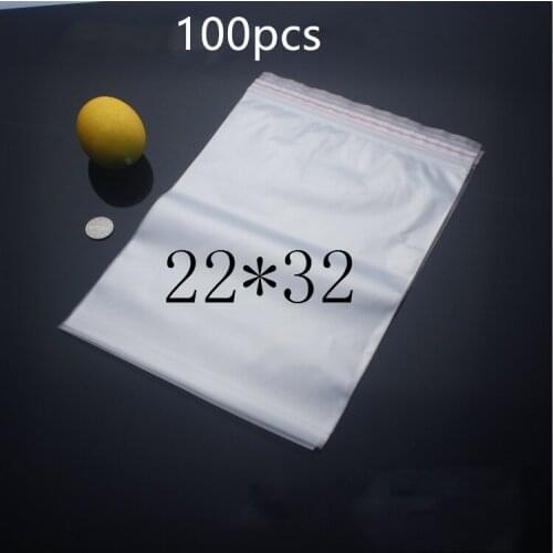 22x32cm 100Pcs Self Seal Packaging Bag for Business Kitchen Cookie Storage Transparent Cellphone Gift Opp Plastic Bags