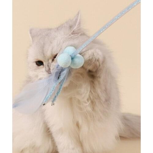4PCS Cat Sticks Toy Set Interactive Faux Feathers Cat Toy Pet Teasers Cat Wands Toys Cat Bite Toy Funny Training Toys Legendog