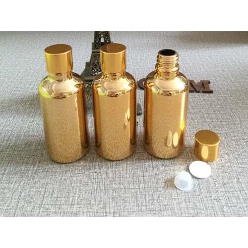 50ml essential oils dropper glass bottles golden makeup containers refillable cosmetics bottles makeup storage