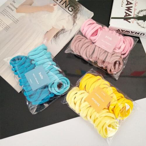 50Pcs Women Ties Elastic Rubber Band Children Scrunchie Hair Bands For Girl Ponytail Accessories Kids Bobbles Set Headband Clips