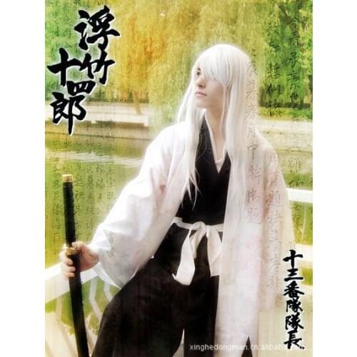 Anime Bleach Captain Kuchiki Byakuya Jushiro Ukitake Halloween Kimono Suit Cosplay Costume X001