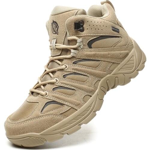 Tactical Military Combat Boots Men Genuine Leather US Army Hunting Trekking Camping Mountaineering Winter Work Shoes Zapatos 47