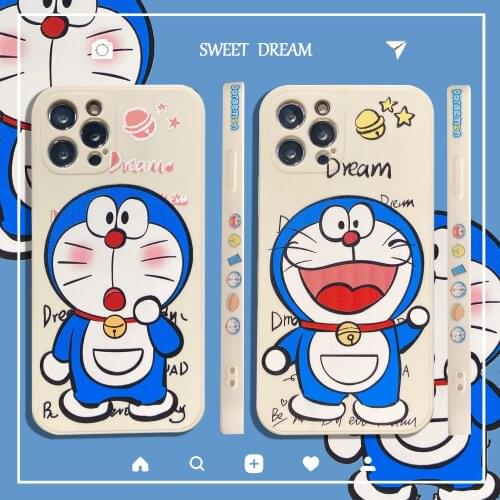 Side Print Cartoon Doraemon Phone Case For Huawei P50 P40 P30 Pro Nova 8 7 6 SE Mate 40 30 20 Pro Soft TPU Cover