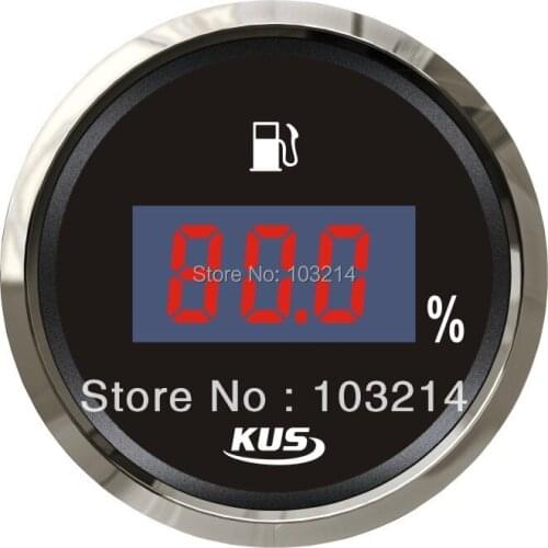 KUS 52mm Digital fuel level gauge fuel level meter 0-190ohm signal for boat car with backlight