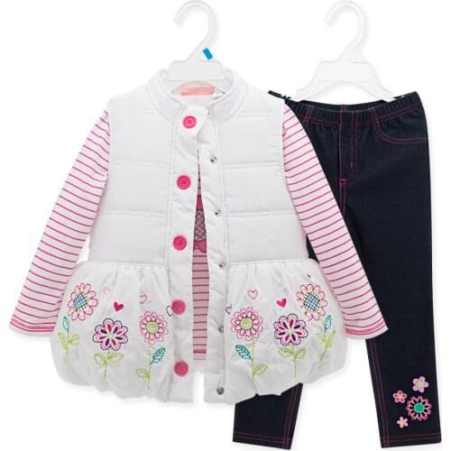 Honeyzone Winter Kids Clothes Girls Clothing Set Roupa Infantil Menina Girls Fashion Coat Long Sleeve Shirt And Pants 2-6t