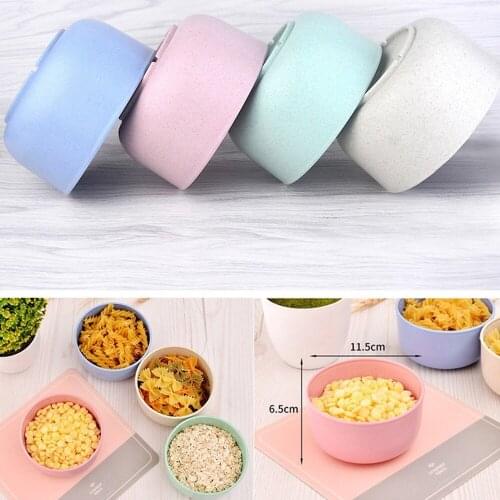 Baby Feeding Dishes Food Grade Wheat Straw Plate Environmental Dinnerware Children Solid Bowl Snack Fruit Tableware