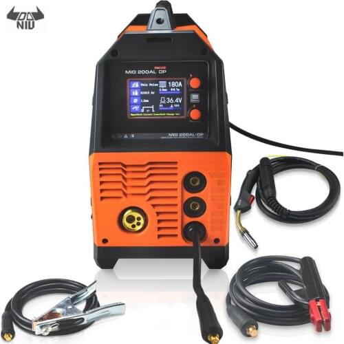 MIG-200AL 6 in 1 220V Inverter Arc Electric Welding Machine LCD Display MIG/MMA/LIFT TIG/PULSE AlMg/AlSi/DOUBLE PULSE Welder