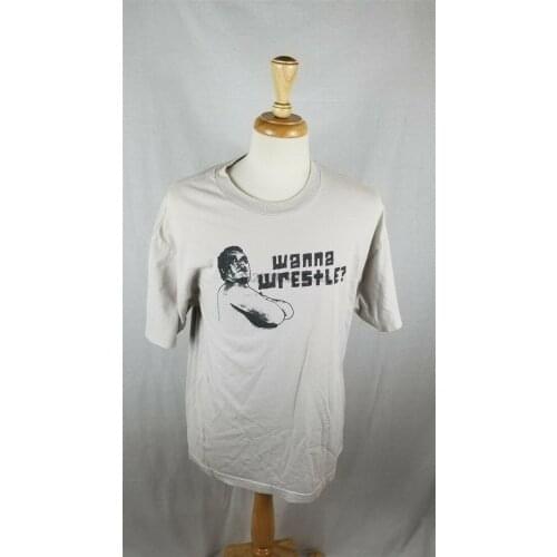 Vintage Wrestling T-Shirt Mens Xl Andre The Giant King Of Ring Wanna Wrestle Wwf Latest New Style Tee Shirt