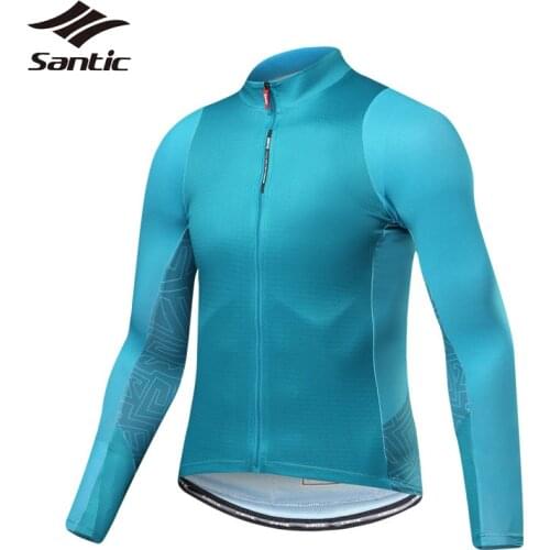 Santic Men Long Sleeve Cycling Jersey Spring Summer 2018 Pro Team Road Mountain Bike Jersey Racing Bicycle Clothing Cycle Shirt