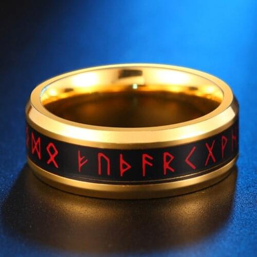 Nordic Style Viking Text Totem Intelligent Temperature Sensing Ring For Test Body Temperature Unisex Party Men Women Rings