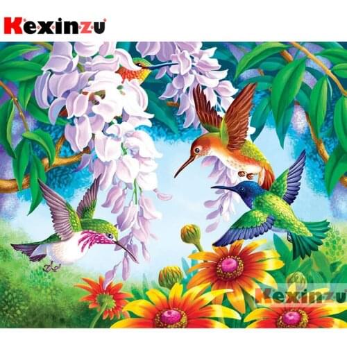 Kexinzu Full 5D DIY Square/Round Diamond Painting"Hummingbird " 3D diamond Embroidery handcraft work Cross Stitch Mosaic Gift X1