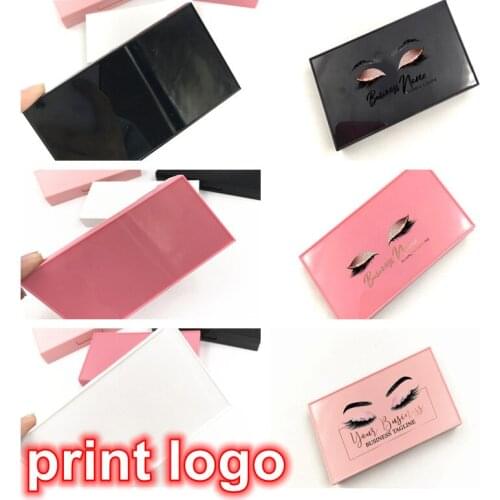 New 4 color wholesale price eyelash packaging box lash boxes packaging 3D mink lashes print Acrylic empty case makeup