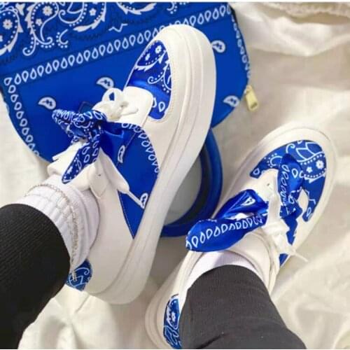 Womens Shoes 2021 Autumn Printing Lacing Bow Casual Women 's Shoes Sport Shoes Women Plus Size Flat Shoes Zapatos De Mujer