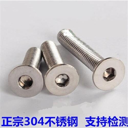 M4 Hexagon Socket Screw Hex Countersunk Flat Head Vis 304 Stainless Steel Allen Screws Bolt Machine Socke Bolt DIN7991/ISO1064