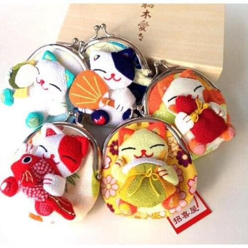 Cute Japan Style Lucky Cat A Variety Of Image Zero Wallet Cloth Coin Puses Bag Women Student Gift new