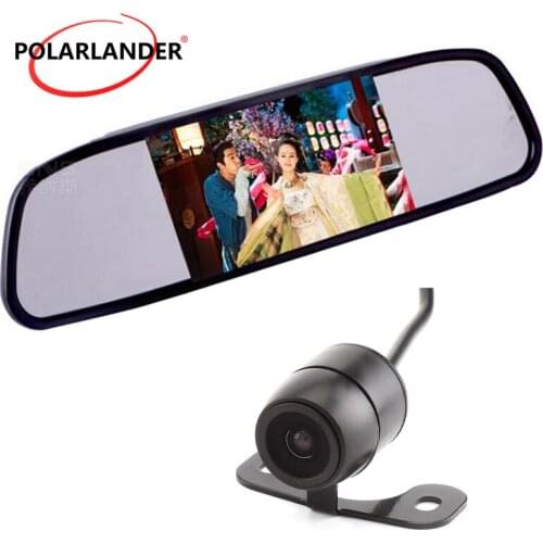 DC 12V Car Interior Mirror Monitor Rearview Camera Optional Video Input 5 Inch 170 Degree Night Vision Color Screen TFT LCD Auto