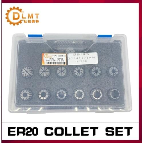 ER20 Collet Set 13PCS/16PCS Engraving Machine Spindle 0.015/0.008MM High Precision ER Spring Collet Chuck CNC Machining Center