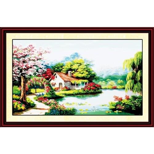 Love plantation cross stitch kit spring season 18ct 14ct 11ct count printed canvas stitching embroidery DIY handmade needlework