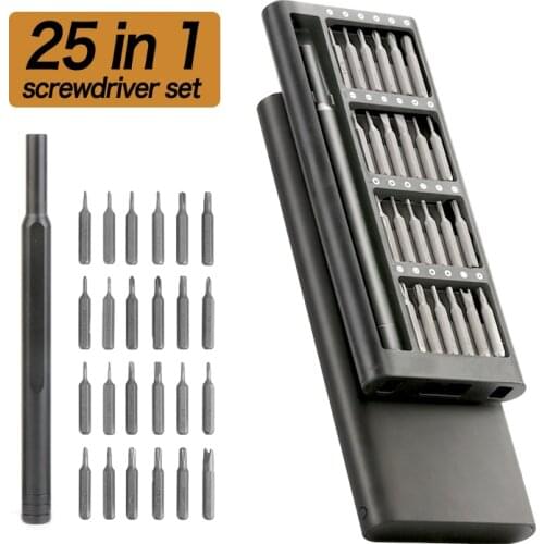 25 In 1 Screwdriver Set Precision Magnetic Phillips Bits Dismountable Screw Driver Set Tool Case For Smart Home PC Phone Repair