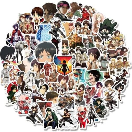 10/30/50/100PCS Attack On Titan Anime Stickers Graffiti for Laptop Guitar Motorcycle Skateboard Luggage Waterproof Decal Toys
