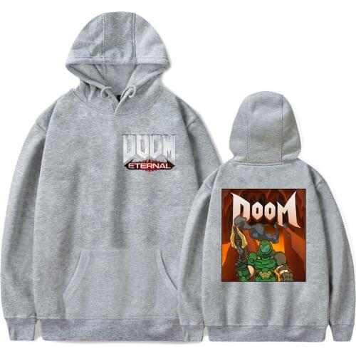 Peculiar High Quality Doom Eternal Hoodie Men/Women Harajuku Casual Hot Game Hoodies Print Doom Eternal Sweatshirt Stree