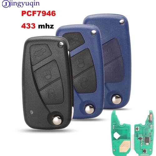 Jingyuqin 5ps 2/3 buttons flip Remote Key 433mhz for FIAt 500 Panda Punto Bravo key with PCF7946 chip