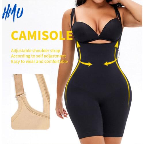 Plus Size Woman Seamless Shapewear Waist Reinforcement Abdomen Open Crotch And Hip Jumpsuit