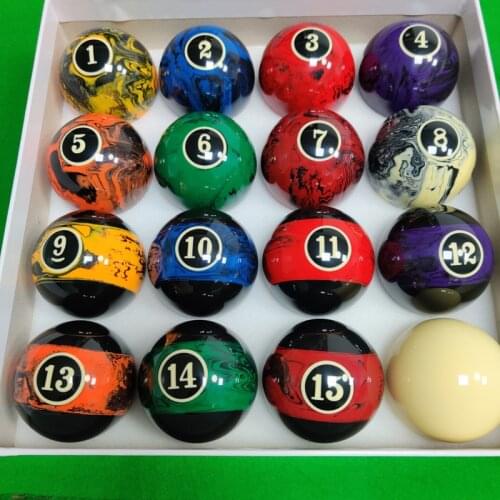 57.25mm Pool balls 16pcs full set resin marble designs 2 1/4inch Billiards pool cue balls accessories