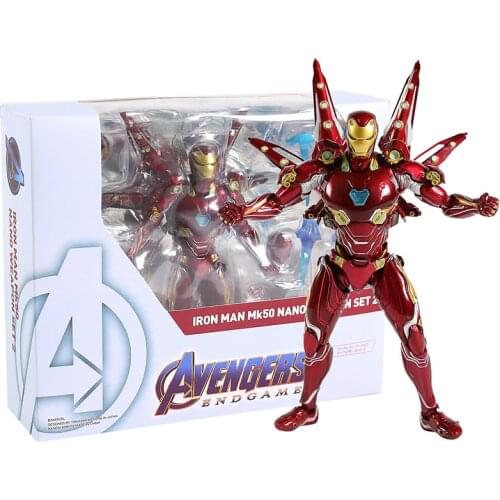 SHF Avengers Endgame Iron Man MK50 Nano Weapon Set 2 PVC Action Figure Collectible Model Toy