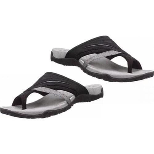 1 Pair Women Flip Flops Casual Anti-slip Rubber T-Strap Open Toe Comfort Sandals for Beach