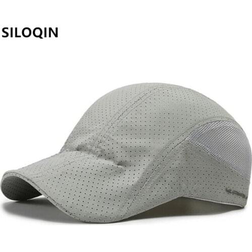 SILOQIN Snapback Cap 2021 Summer New Mens Cap Ultra-thin Breathable Berets Adjustable Size Casual Bone Sports Caps Men Mesh Cap