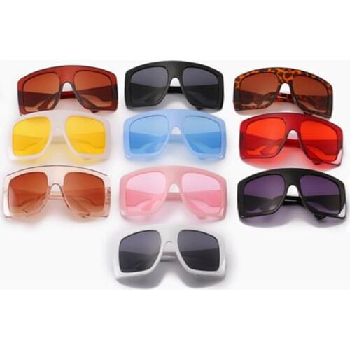 One Piece Shield Square Sunglasses For Women Vintage Oversized Black Pink Sun Glasses Eyewear Female Cool Black Blue Shades