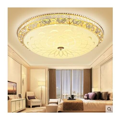 Bedroom lamp simple modern led ceiling lamp round living room atmosphere home crystal lamp warm room lamp