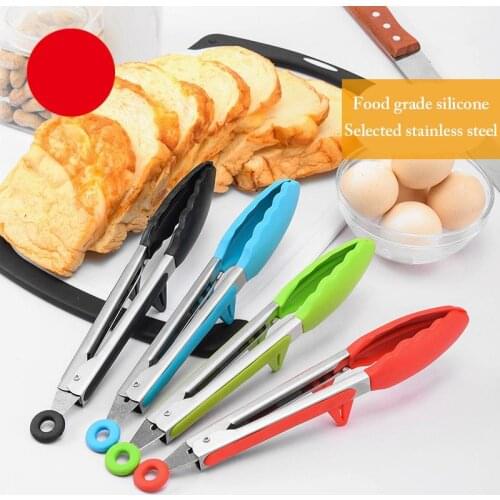 9/12inch Food Tong Heat-Resistant Non-Slip Bread Tong Colorful Barbecue Tongs Serving Tong Kitchen Tools BBQ Tools Accessories