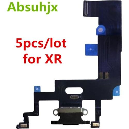 Absuhjx 5pcs Charging Port Flex Cable for iPhone XR XS Max Charger USB Dock Conector Flex Cable A1921 A2101 A1984