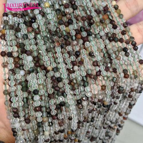 High Quality 3mm Natural Specter Crystal Stone Faceted Round Shape Loose Spacer Small Beads DIY Gem Jewelry Accessory 38cm b172