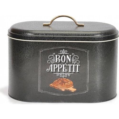 Bread Storage Box Food Container Kitchen Organizer Practical Metal Fruit Snack Box For Home Cuisine Decor Design 17,8x33,8x20 Cm