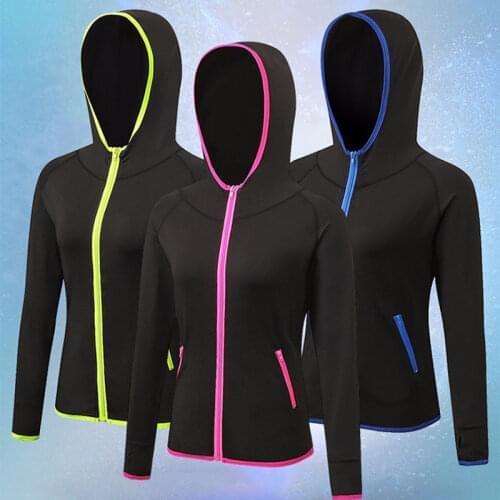 Women Sport Running Jacket Thumb Holes Hoodies Zipper Fitness Gym Hoodie Yoga Jacket Outdoor Windproof Warm Coat Sportswear