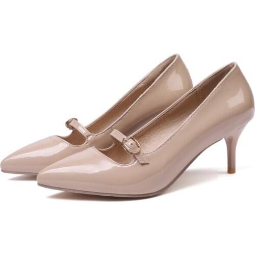 Big Size Ladies high heels women shoes woman pumps Pure color High-heeled single shoes