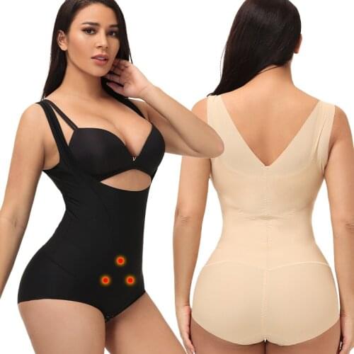 Womens Slimming Sheath Belly Flat Bodysuit Butt Lifter with Waist Trainer Body Shaper Corrective Fajas Modeling Strap Shapewear