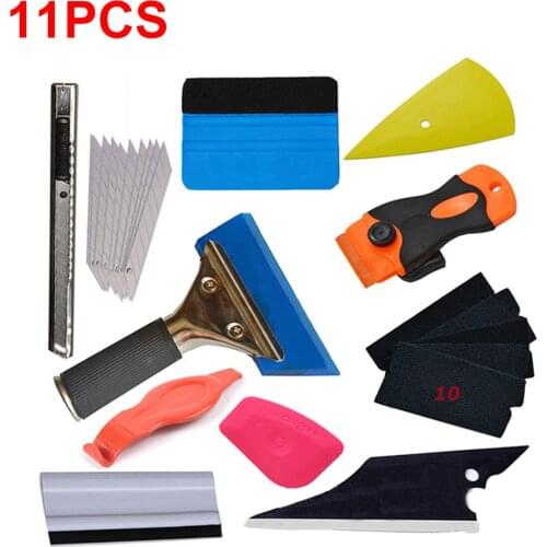 11Pcs/Set Car Tool Wrap Film Sticker Wrapping Tool Car Window Film Scraper Window Tinting Squeegee Wiper Decal Scrap Accessories