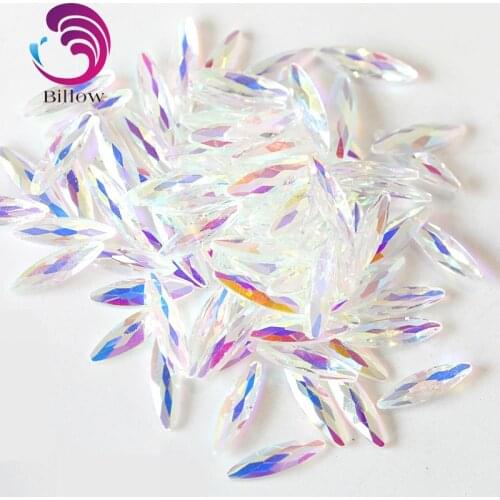 20pcs K9 Transparent Crystal AB Non Hot Fix Rhinestone Nail Art Rhinestone Glitter Rhinestones For Nail Art Decorations B3561